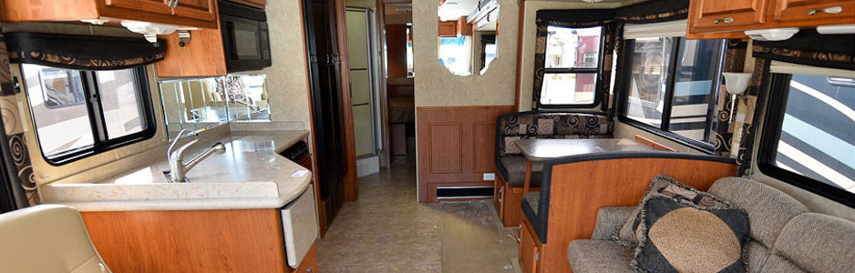 Southern RV Hire vehicle kitchen area